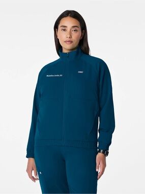 Figs Sydney Scrub Jacket - Deep Reef